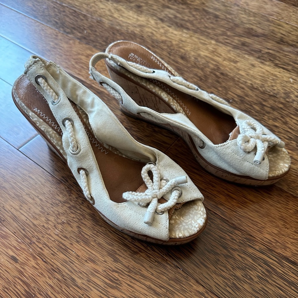 Sperry nautical, wedge sandal